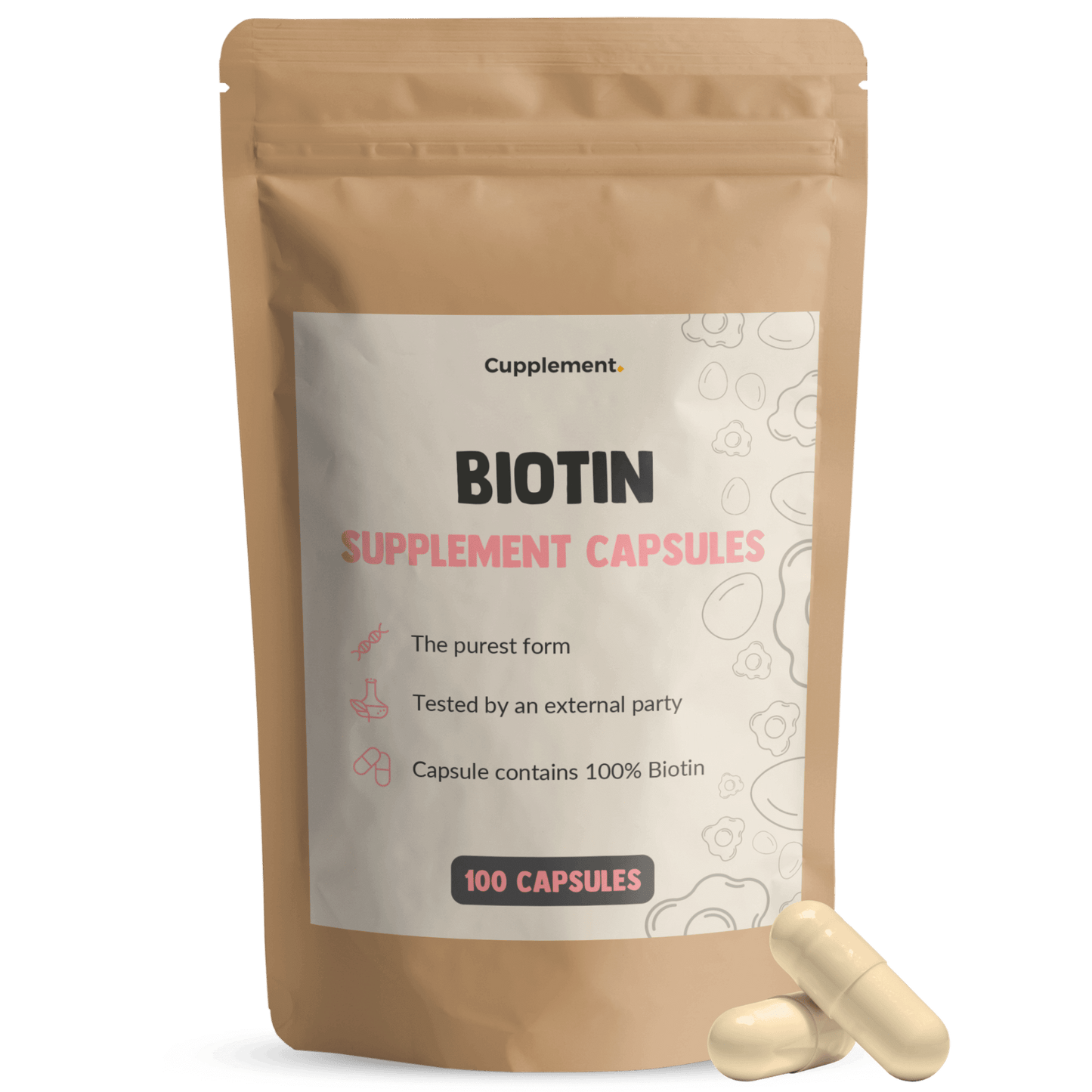 Biotin vitamin b8 capsules packshot front