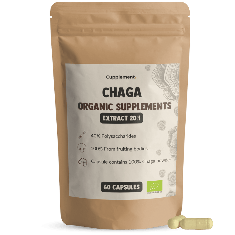 Chaga Extract Capsules Organic Cupplement Superfood Supplement