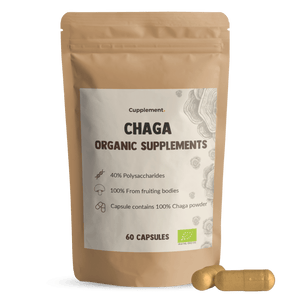 Chaga mushroom capsules organic packshot front