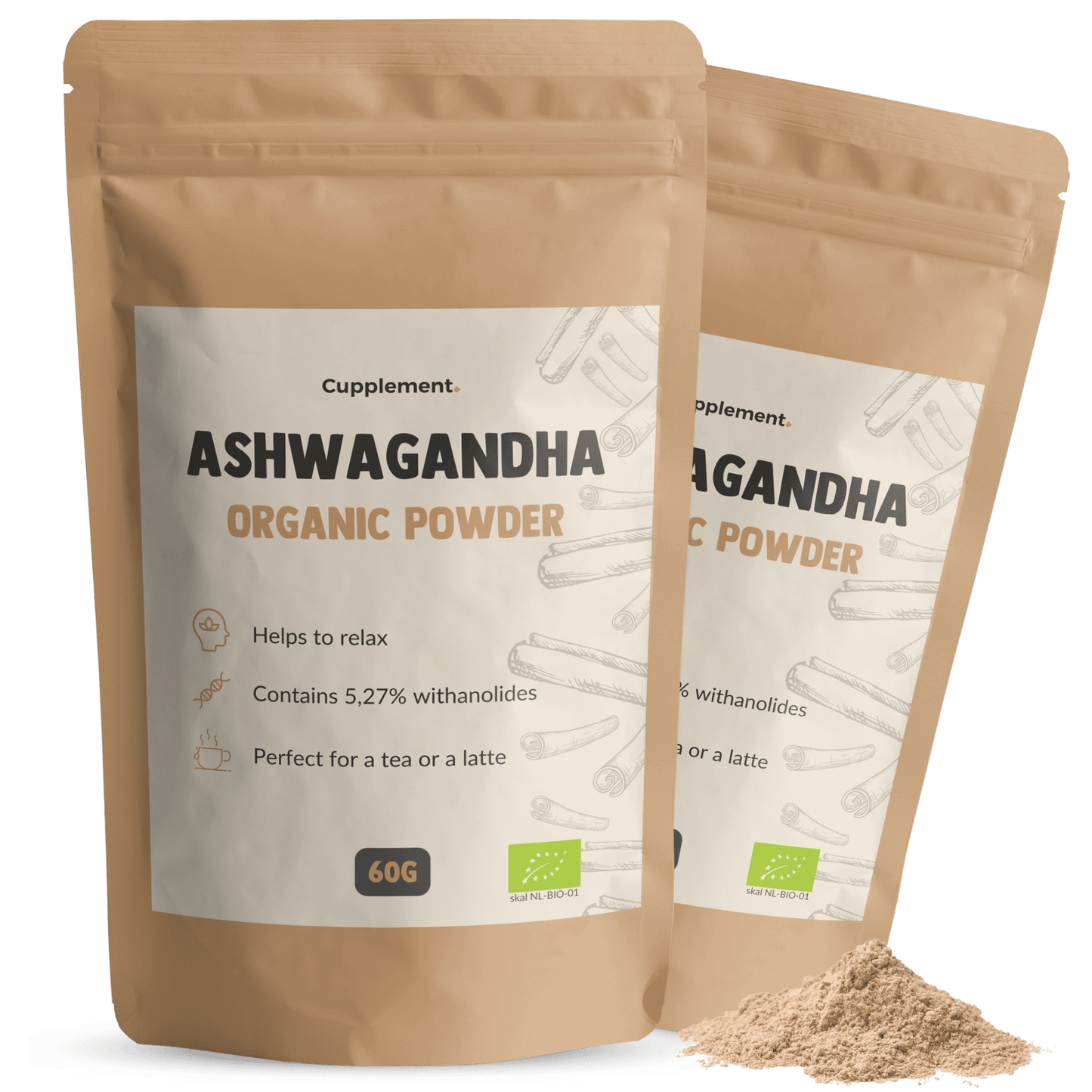 Ashwagandha Powder Organic Cupplement Superfood Supplement