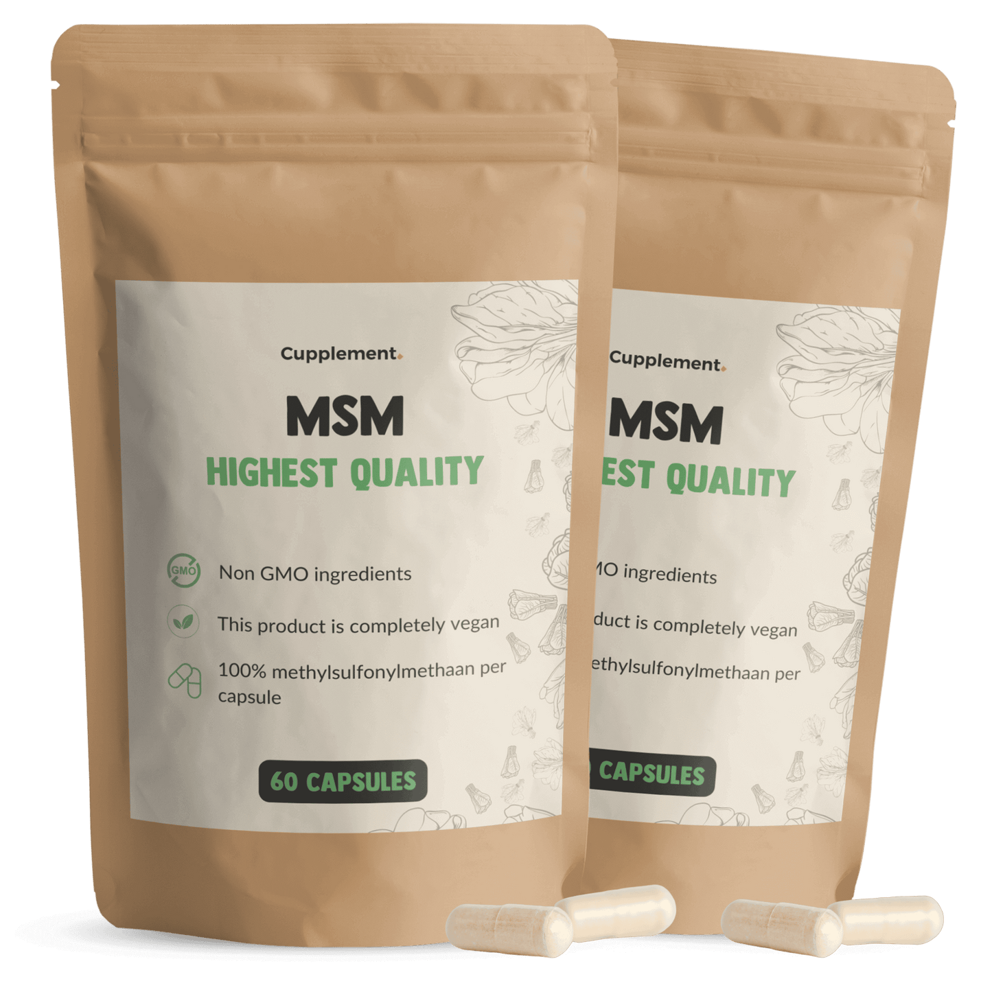 MSM Capsules Cupplement Superfood Supplement