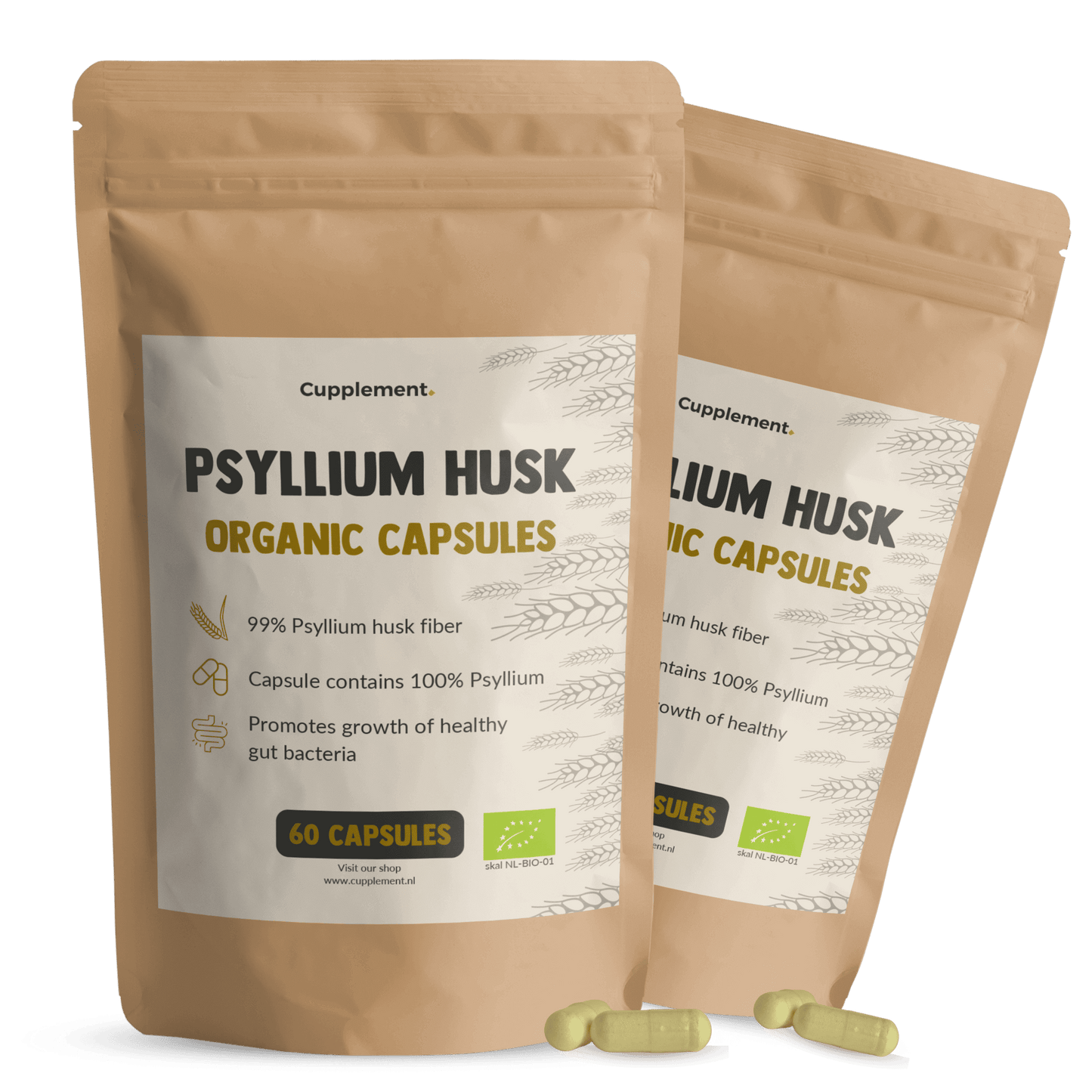 Psyllium Husk Capsules Organic Cupplement Superfood Supplement