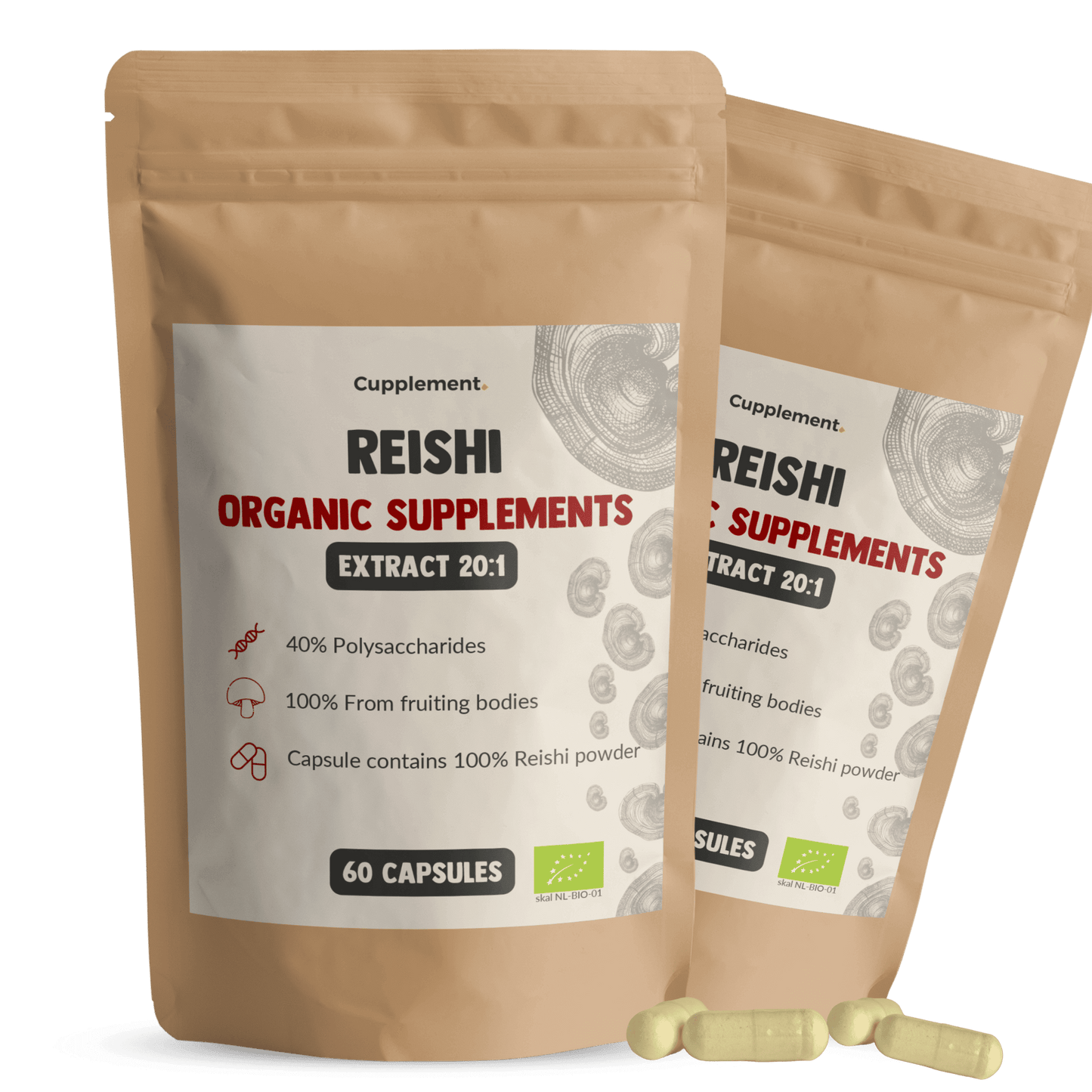 Reishi Extract Capsules Organic Cupplement Superfood Supplement