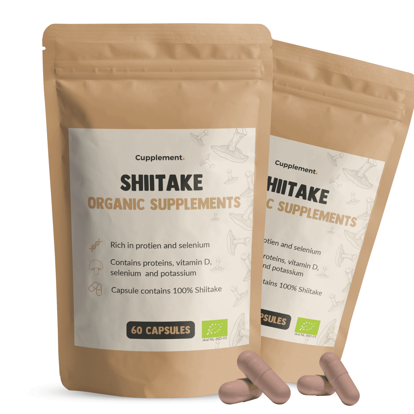 Shiitake Capsules Organic Cupplement Superfood Supplement