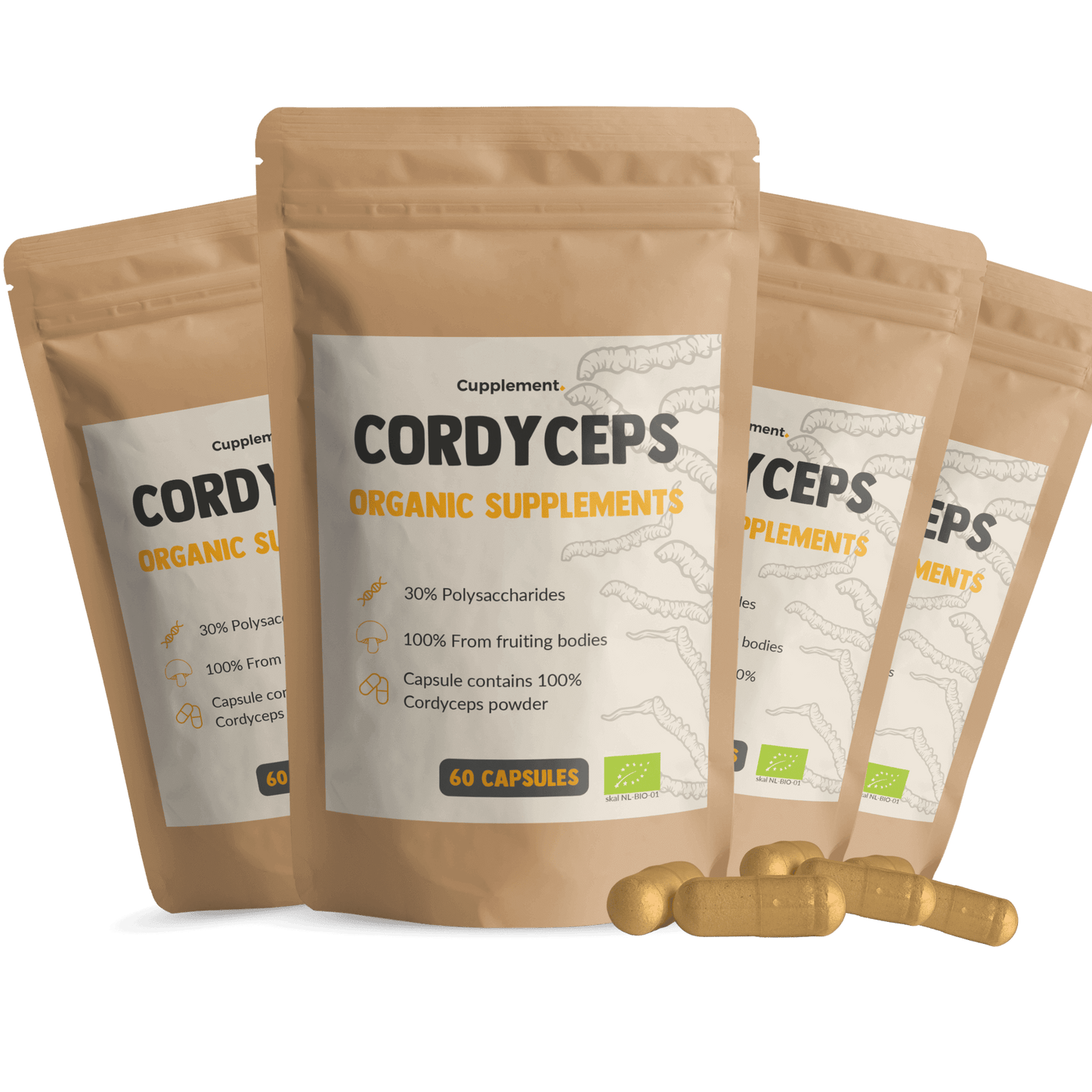 Cordyceps Capsules Organic Cupplement Superfood Supplement