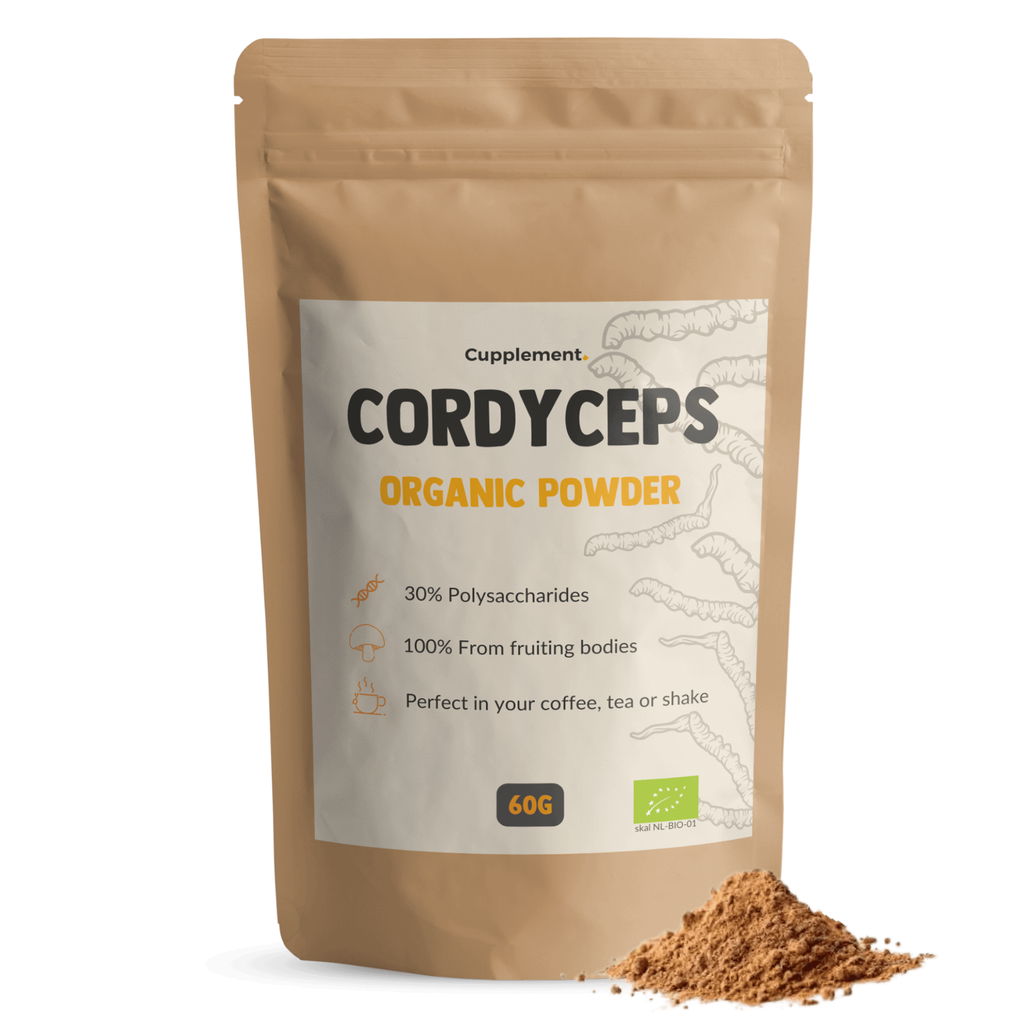 Cordyceps Powder Organic Mushroom Cupplement Superfood Supplement