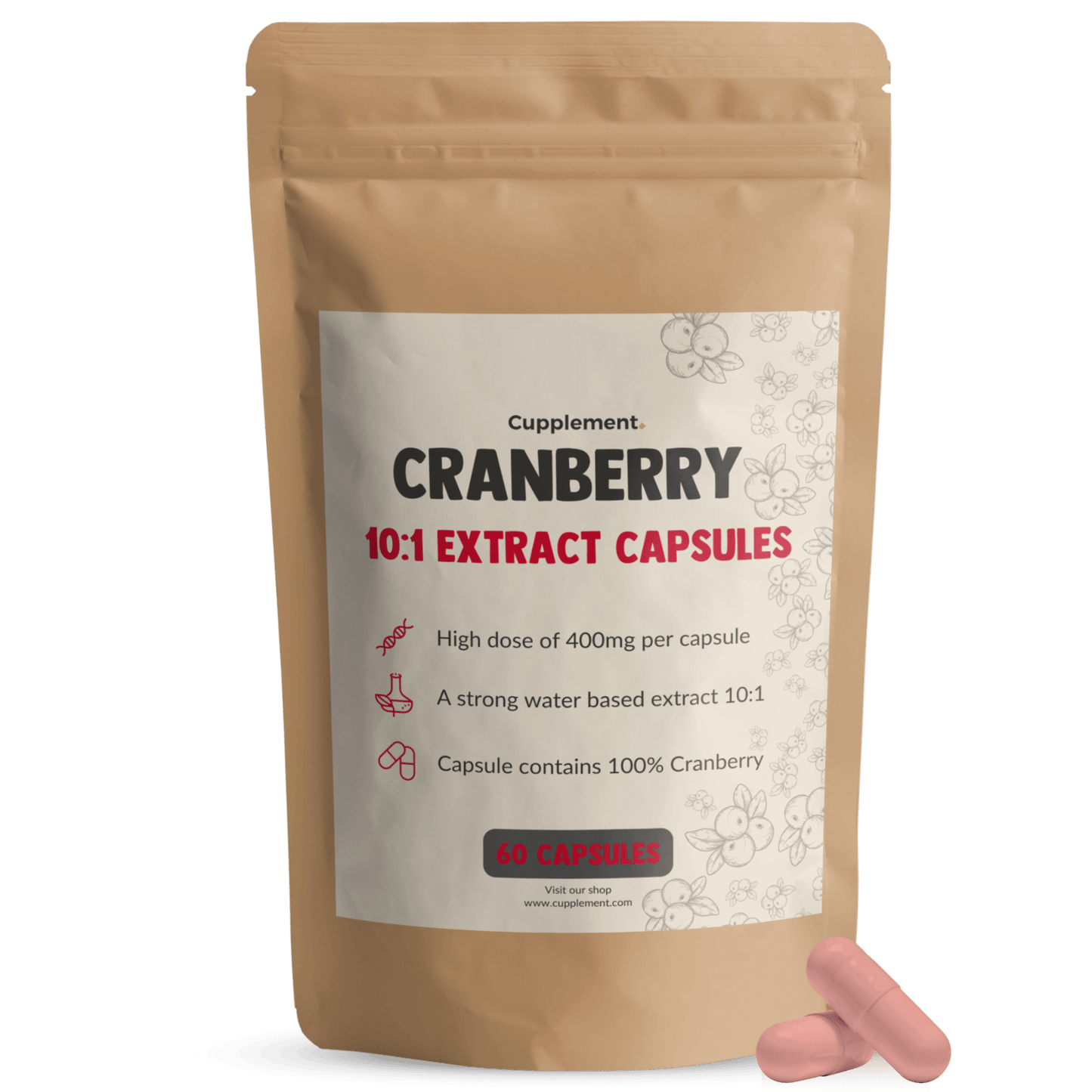 Cranberry capsules Cupplement Superfood Supplement