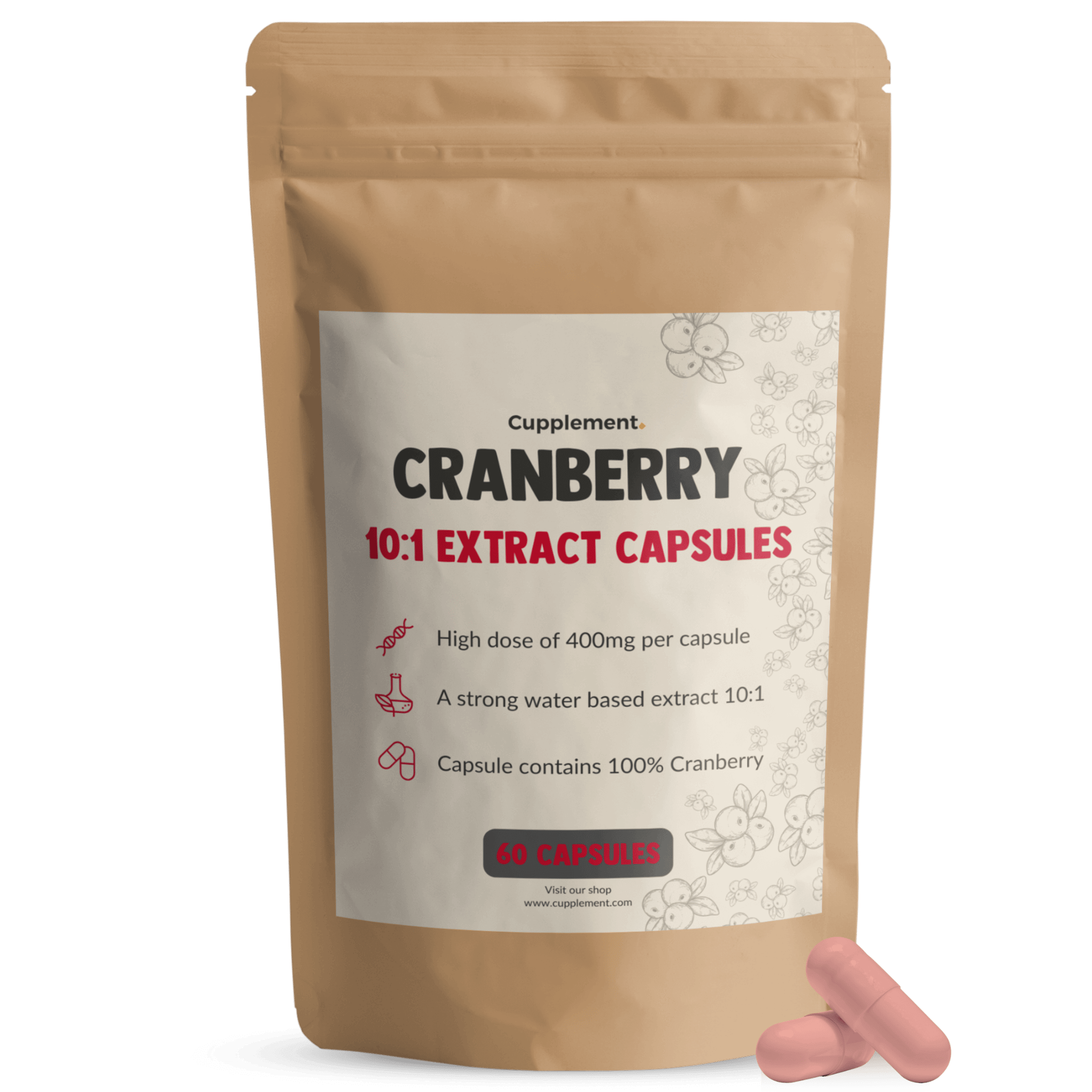 Cranberry capsules Cupplement Superfood Supplement