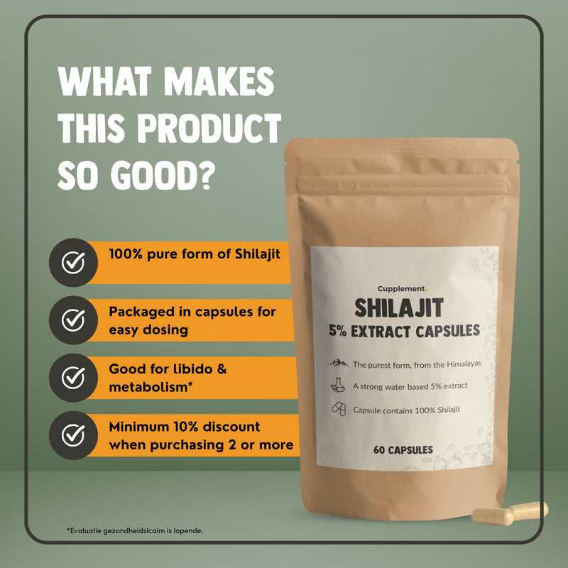 Shilajit Extract (5%) Capsules 500 mg