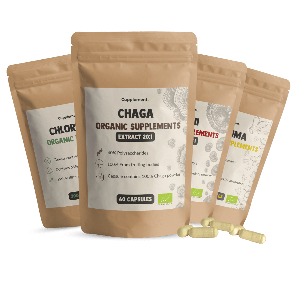 Immuun Bundle Chaga Extract Chlorella Reishi Extract Kurkuma Capsules Cupplement Superfood Supplement