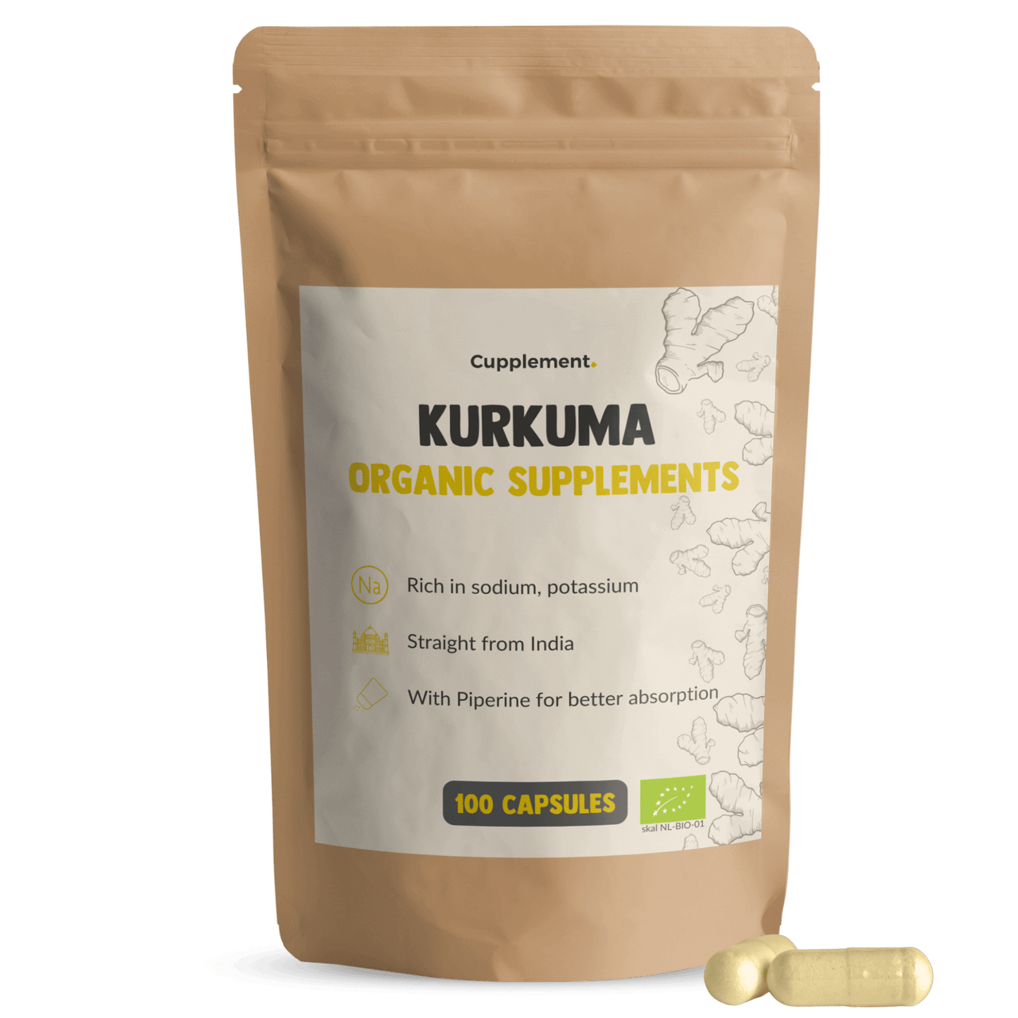 Kurkuma Capsules Organic Cupplement Superfood Supplement