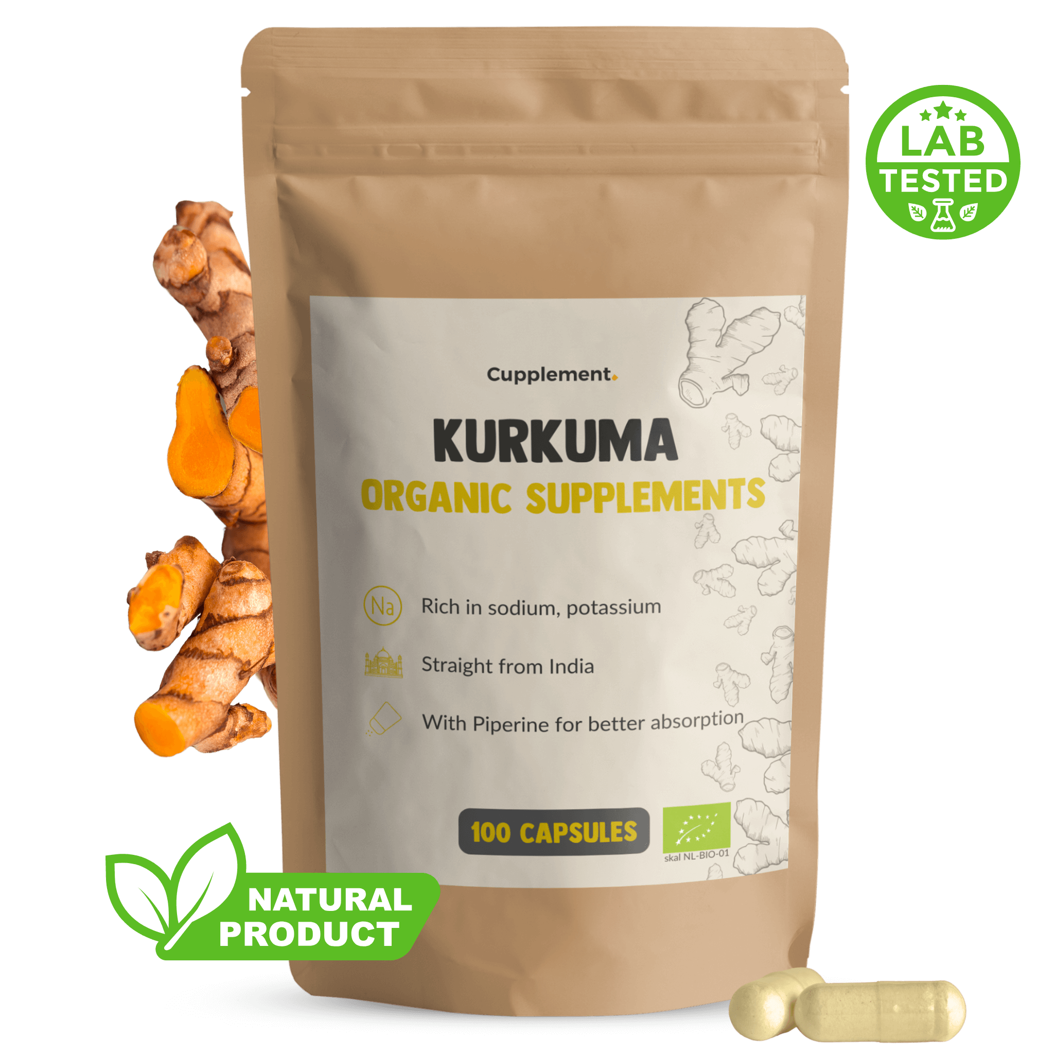 Curcuma Capsules 600 mg Biologique