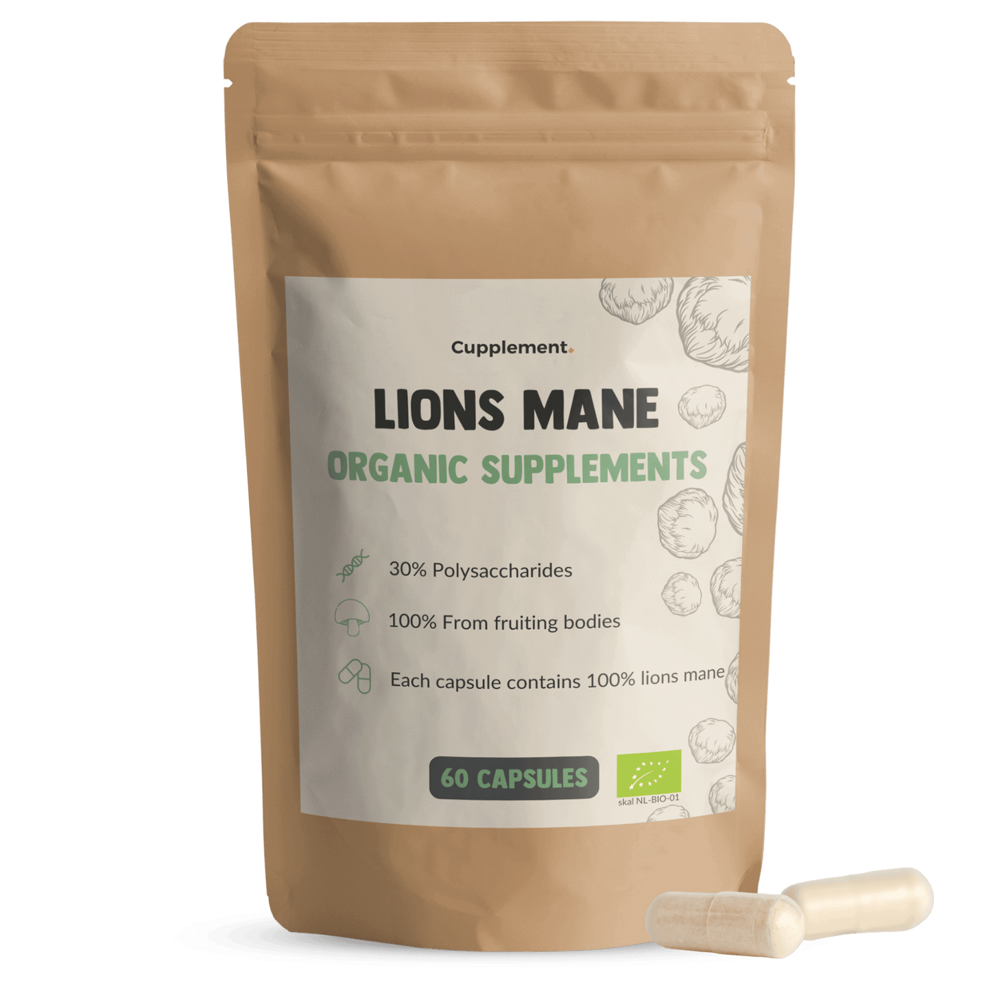 Lions Mane Capsules Organic packshot front