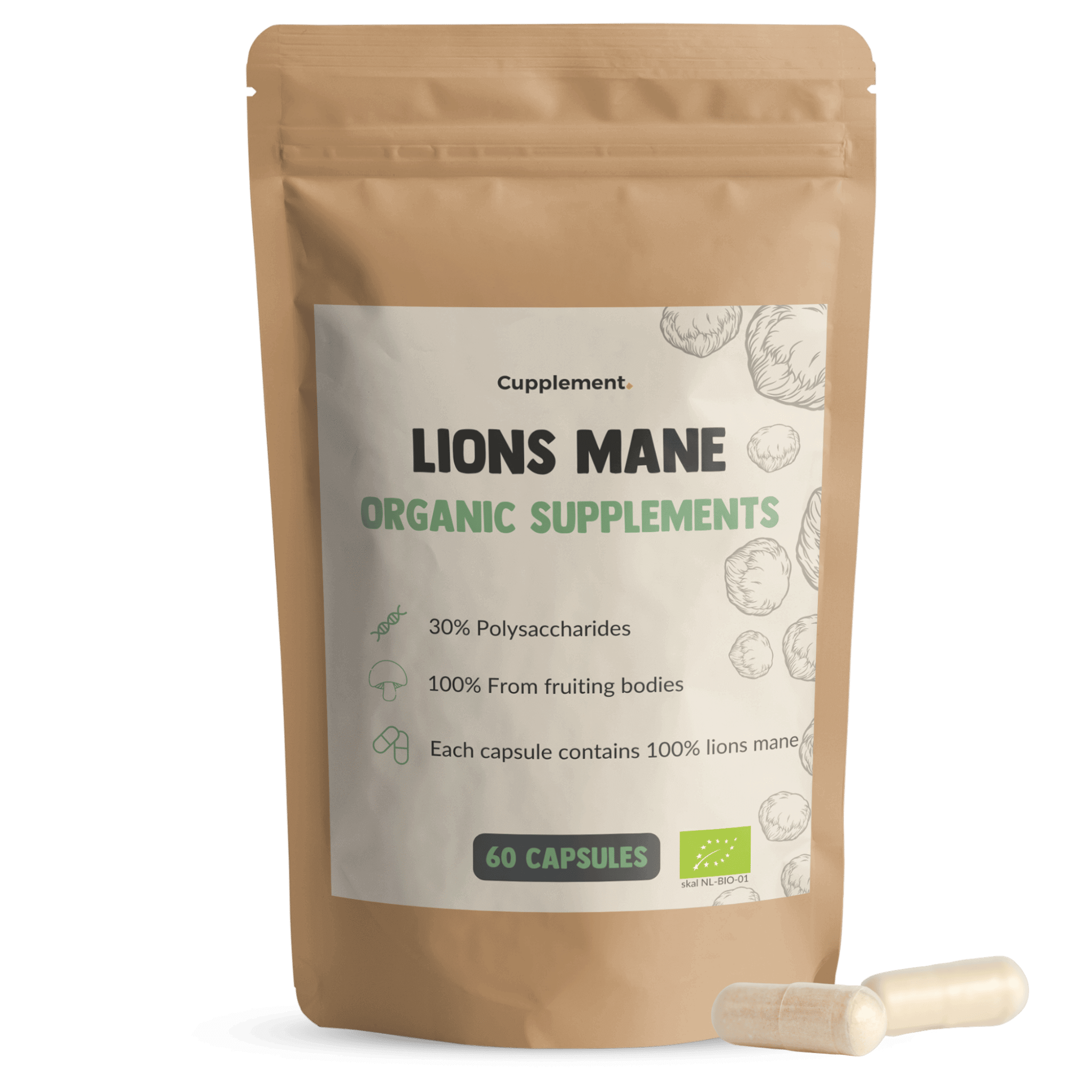 Lions Mane Capsules Organic packshot front