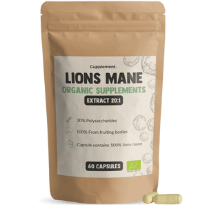 Lions Mane Extract Capsules Organic Cupplement Superfood Supplement