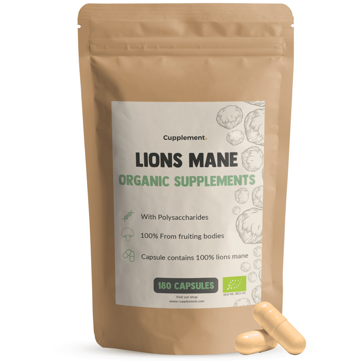 lions mane capsules organic 180