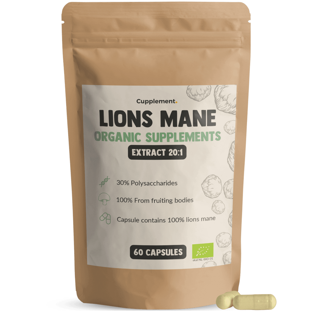 Lion's mane extract capsules 400 mg organic packshot front
