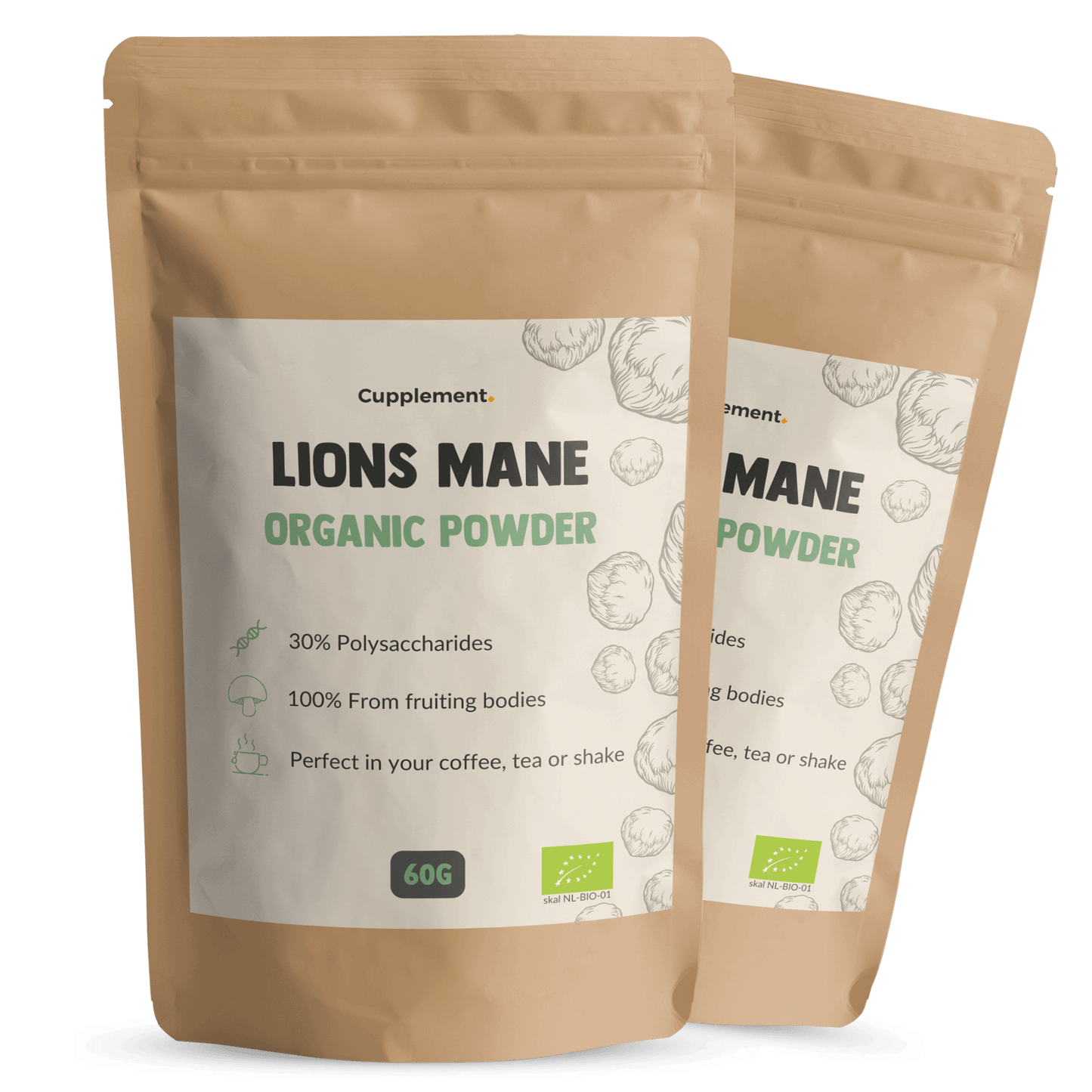 Lions mane powder organic combipack