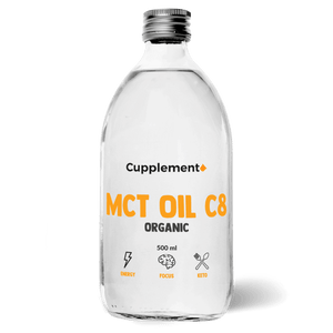 MCT oil c8 organic 500 ml packshot front