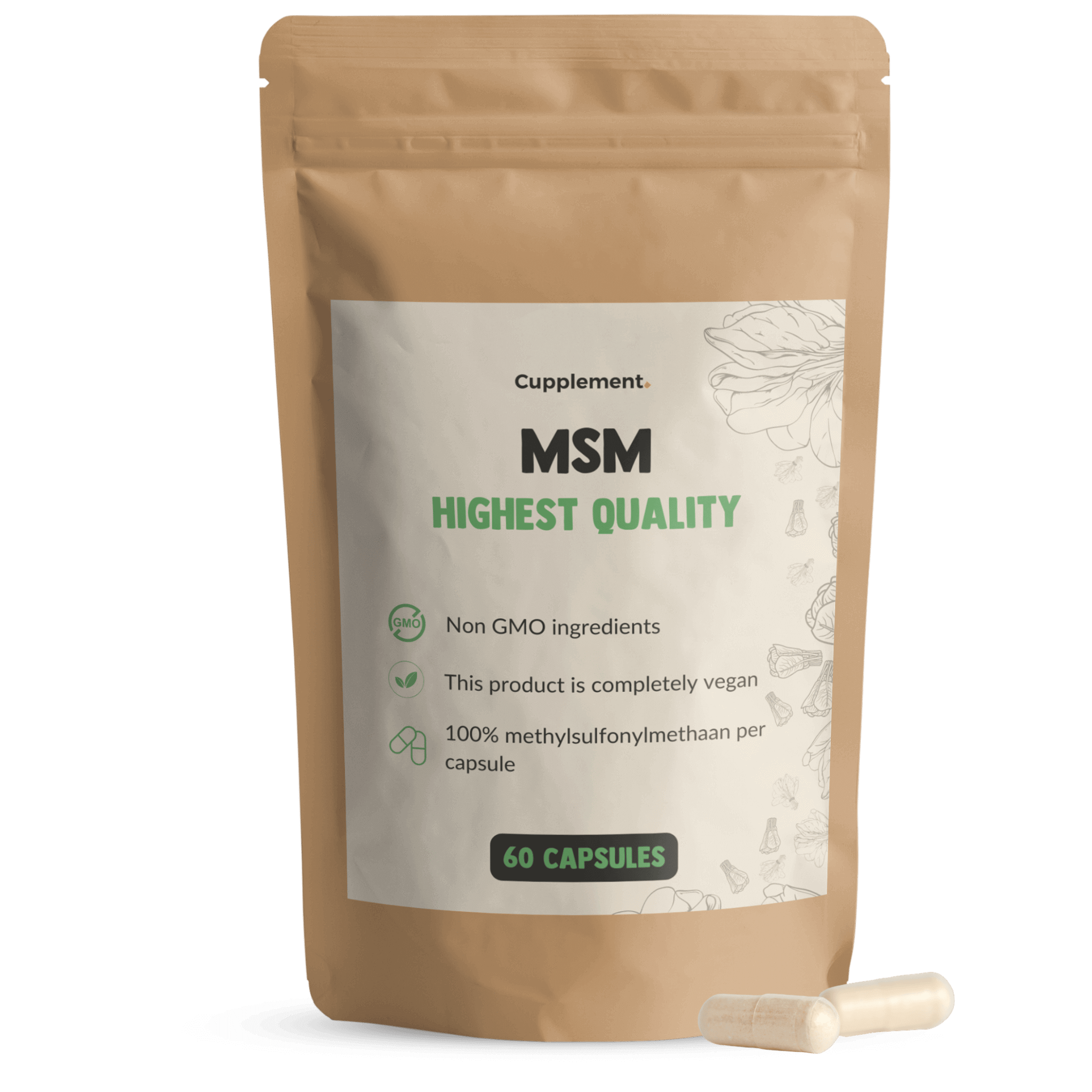 MSM Capsules Cupplement Superfood Supplement