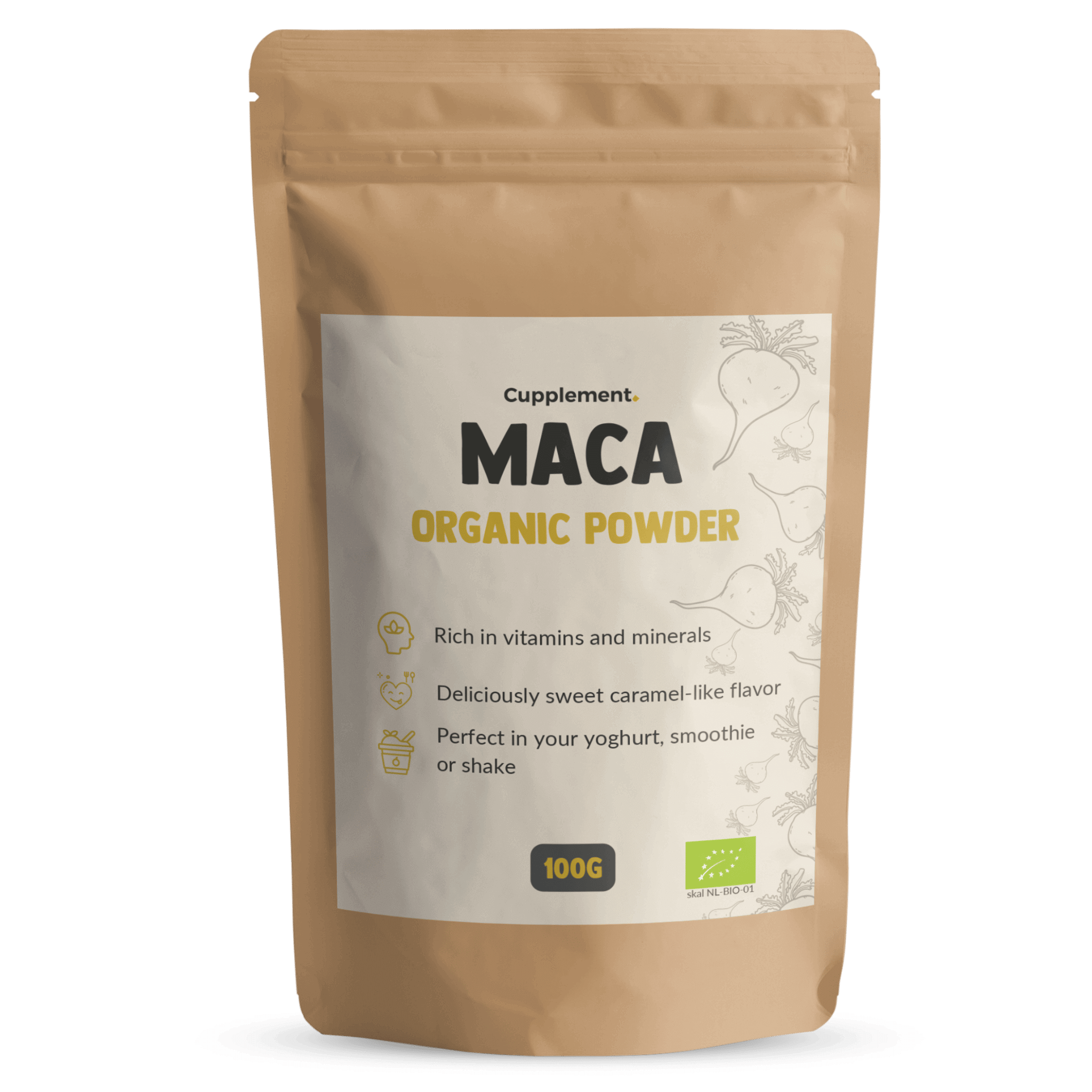 Maca powder organic packshot front