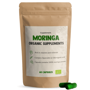 Moringa capsules 500 mg organic packshot front