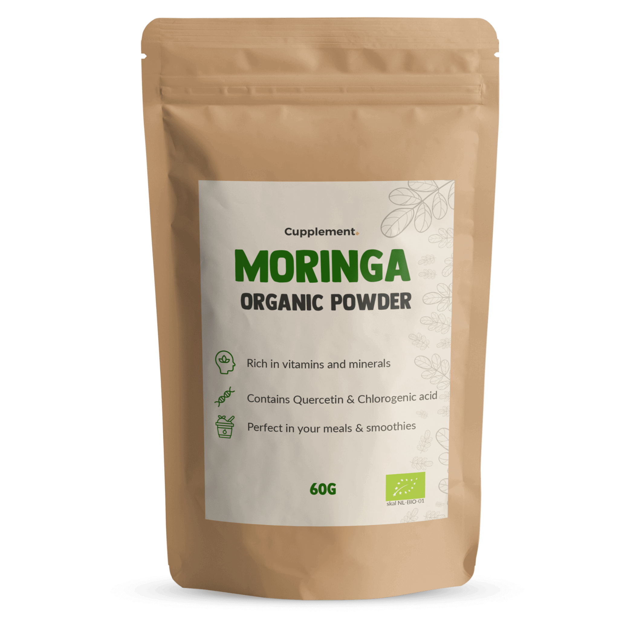 Moringa powder organic packshot front