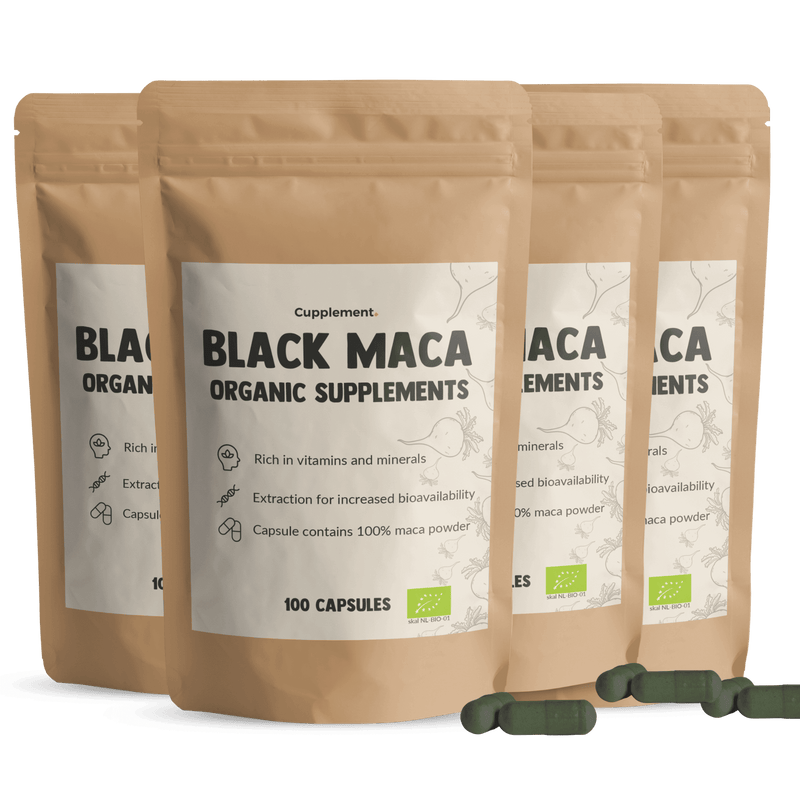 Black Maca Capsules Organic Cupplement Superfood Supplement