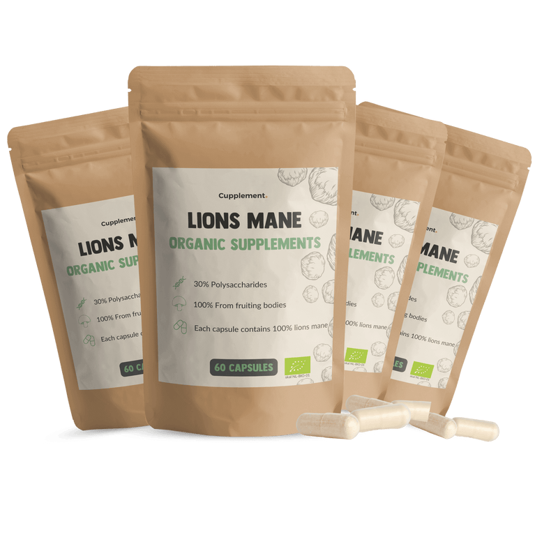 Lions Mane Capsules Organic Cupplement Superfood Supplement