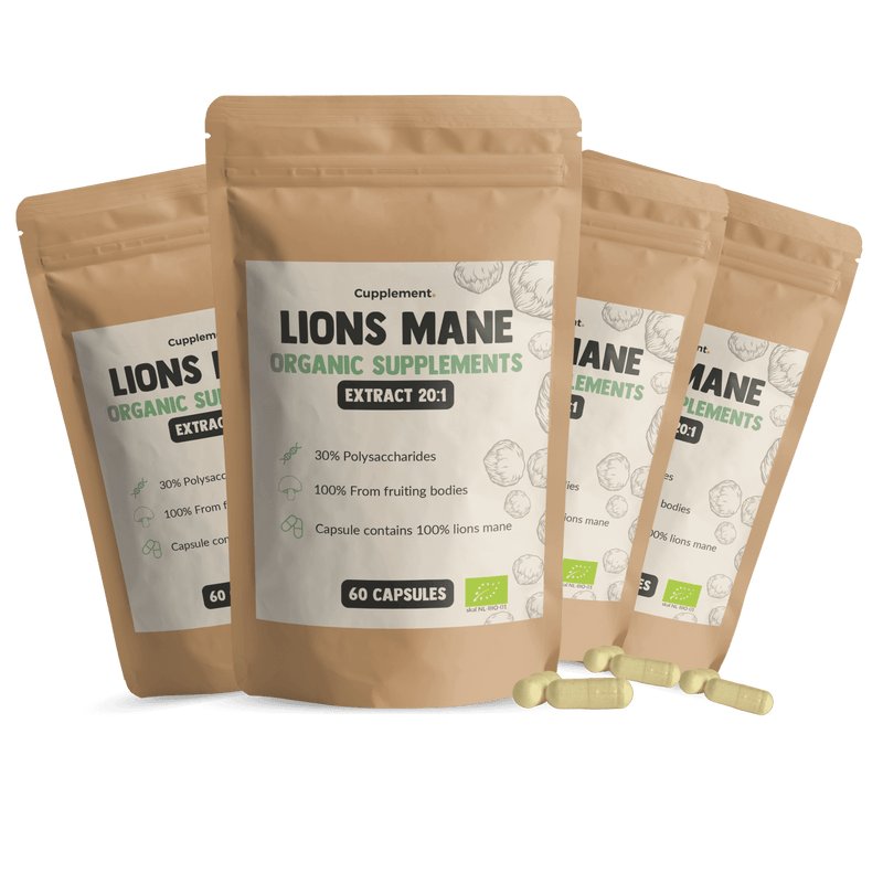 Lions Mane Extract Capsules Organic Cupplement Superfood Supplement