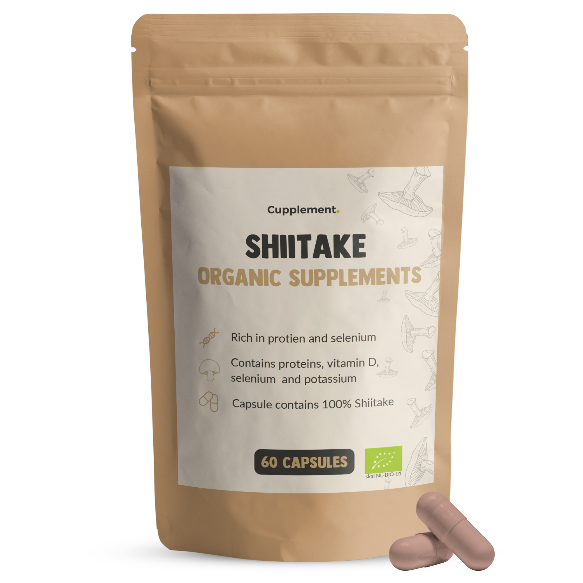 Shiitake-Pilz-Kapseln Bio