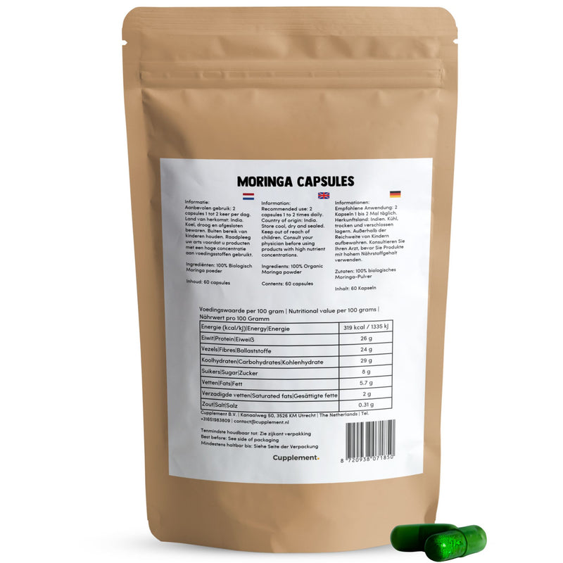 Moringa Capsules 500 mg Biologisch