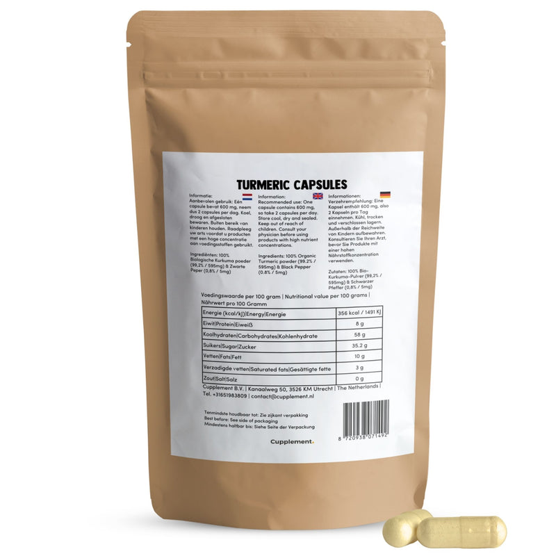 Turmeric Capsules 600 mg Organic
