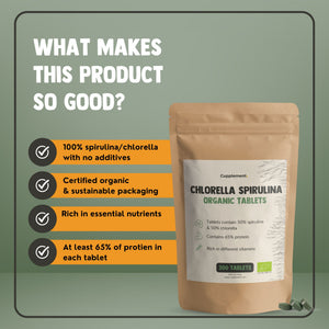 Spirulina Chlorella Tablets 500 mg Organic