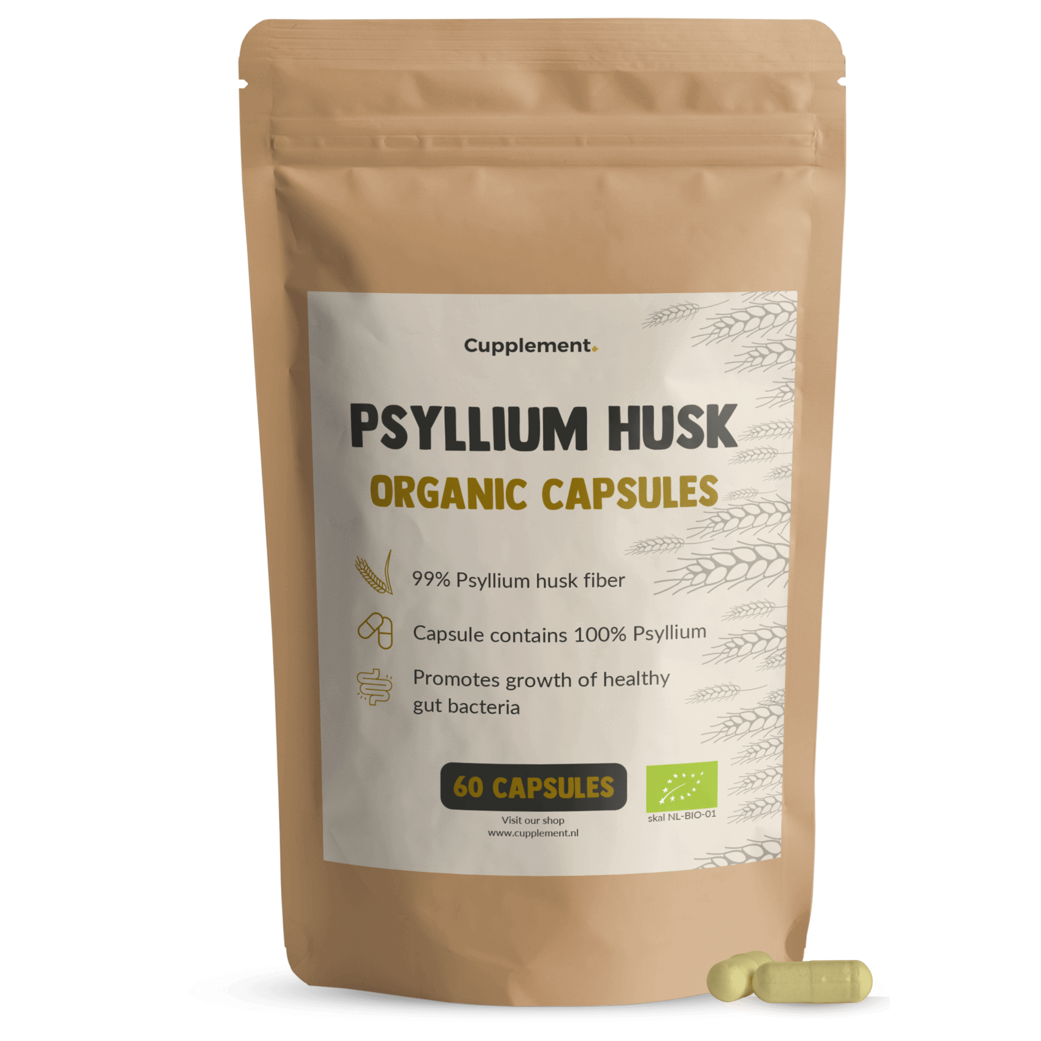 Psyllium Husk Capsules Organic Cupplement Superfood Supplement