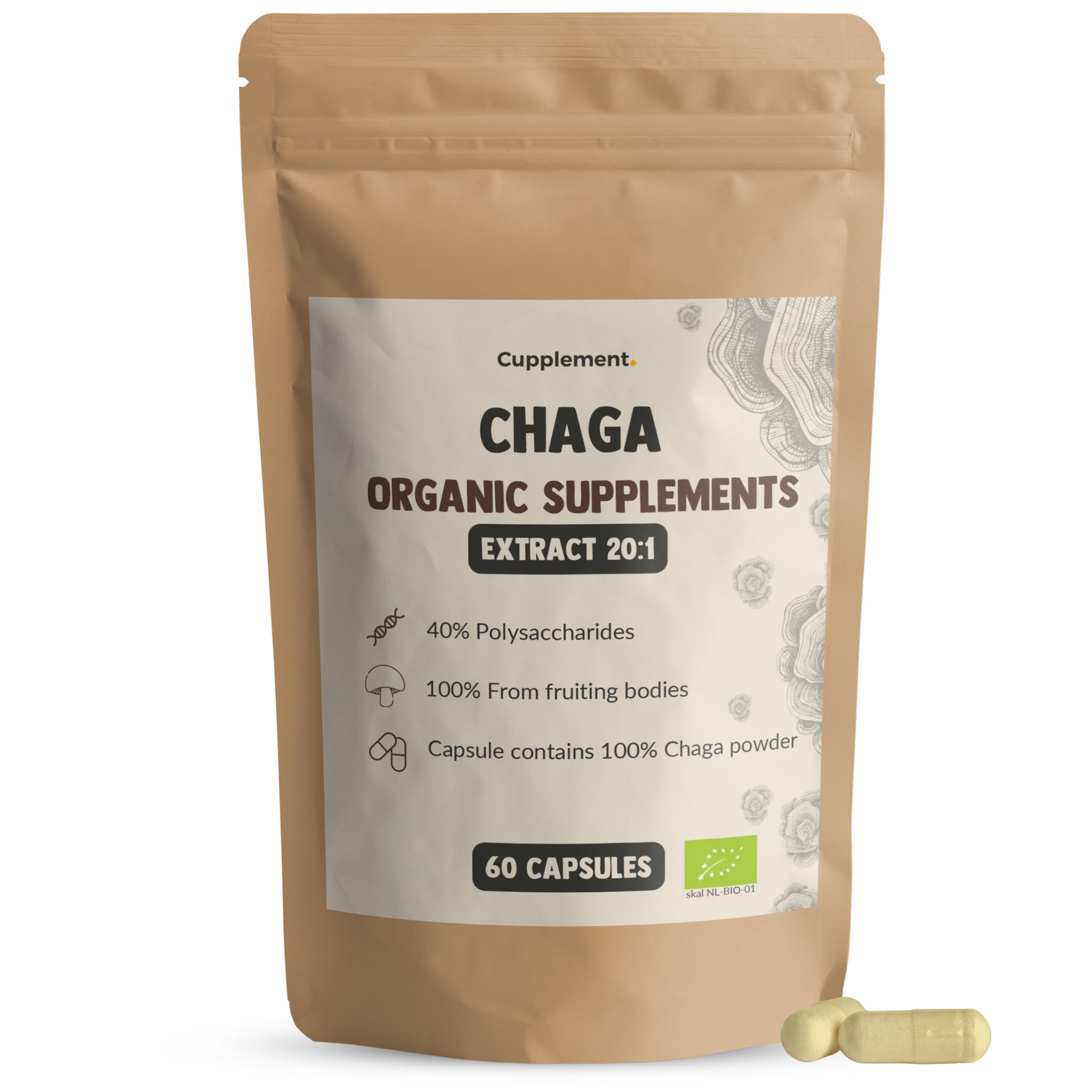 Chaga-Pilz-Extrakt-Kapseln Bio