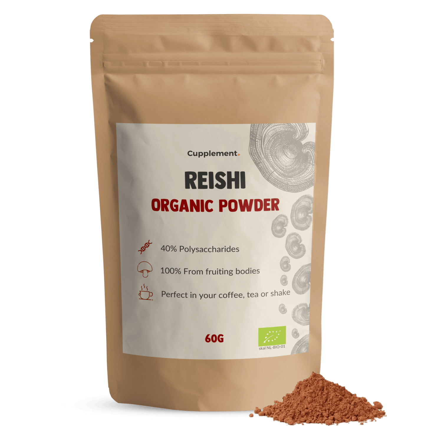 Reishi Powder Organic Cupplement Superfood Supplement