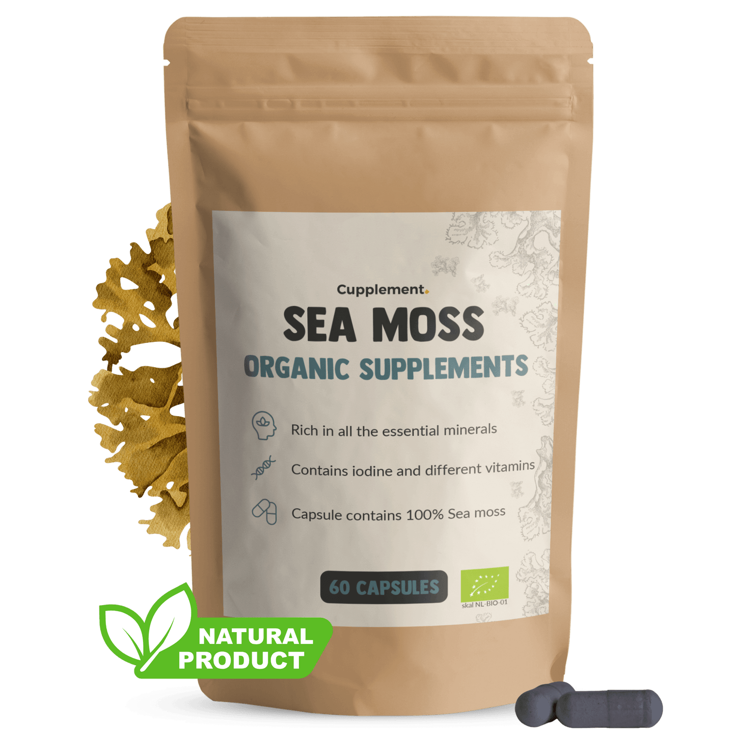 Sea moss Organic Capsules Supplement Irish Mos