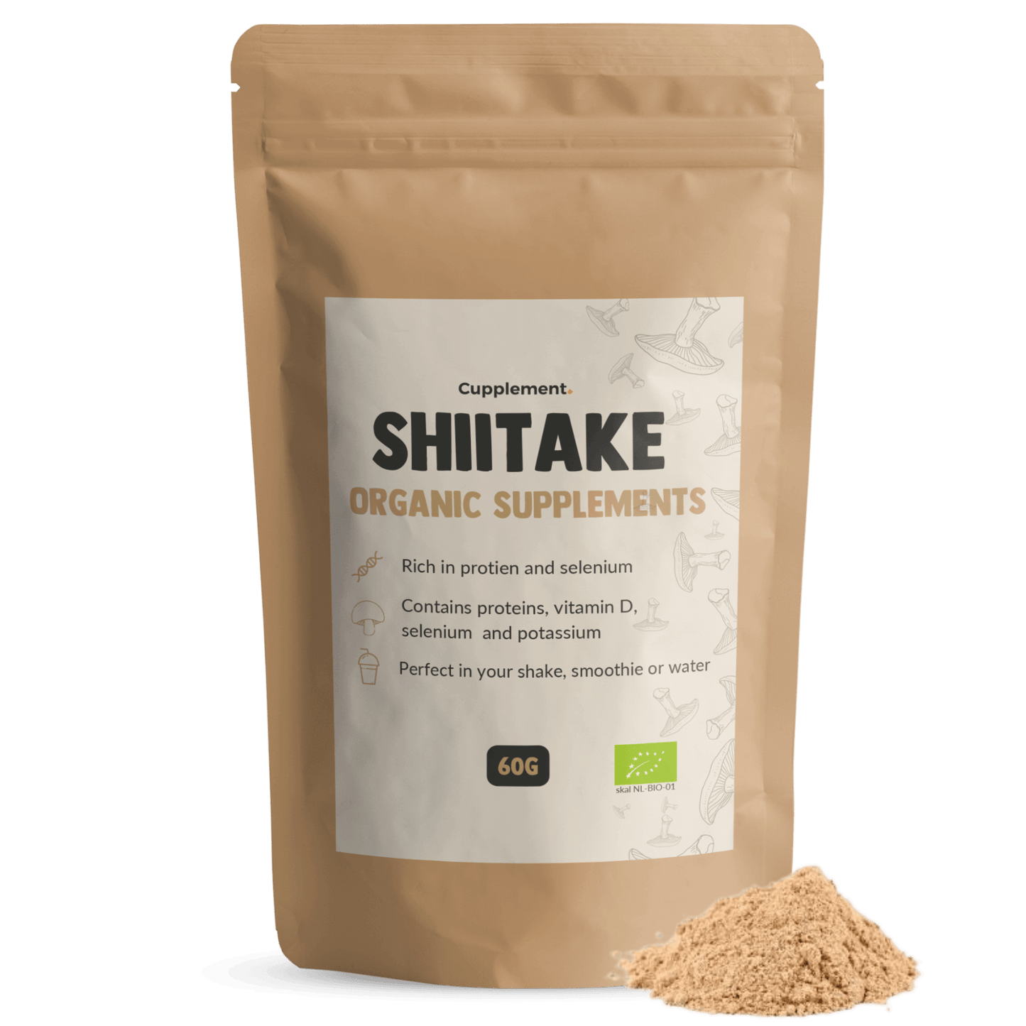 Shiitake Powder Organic Cupplement Superfood Supplement