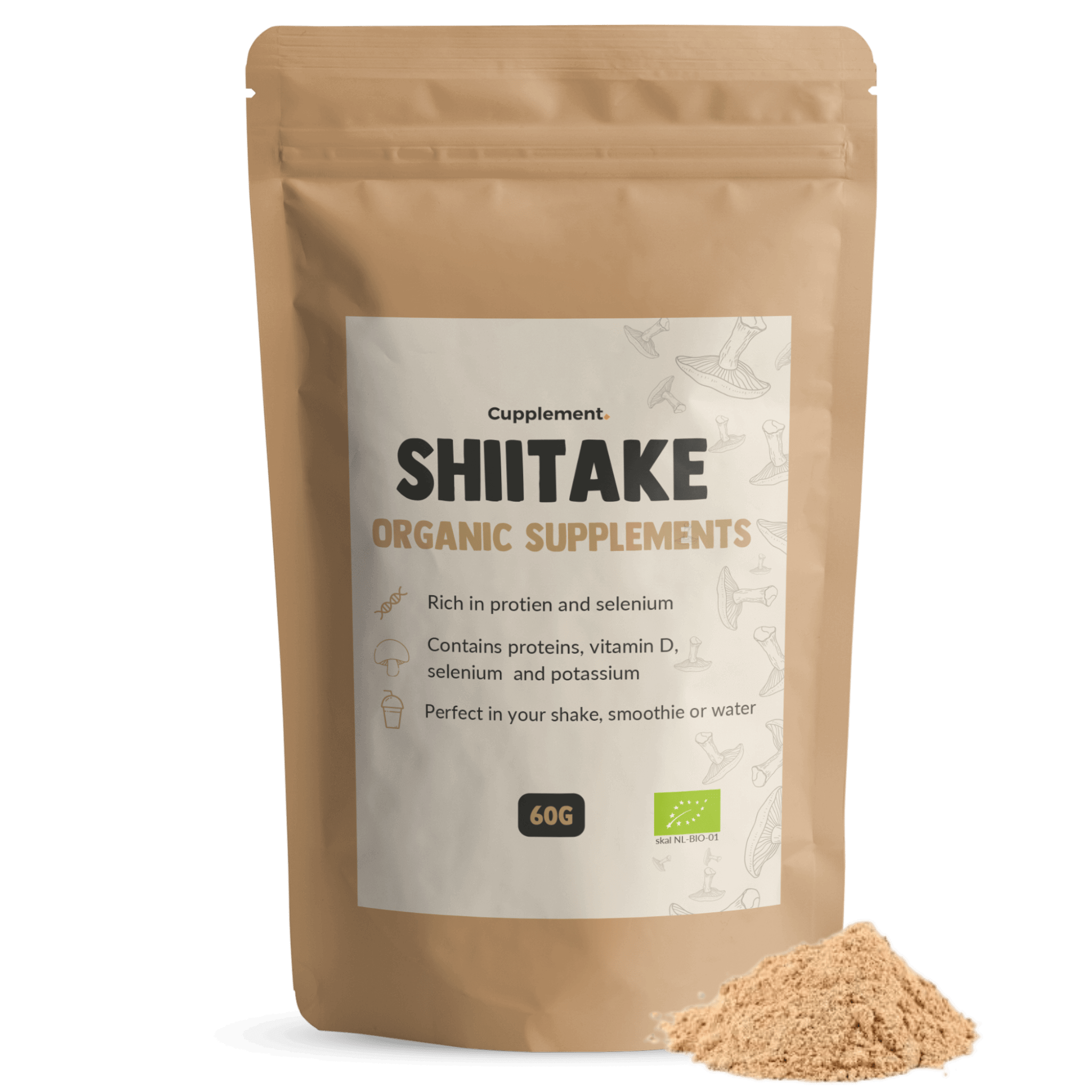 Shiitake Powder Organic Cupplement Superfood Supplement