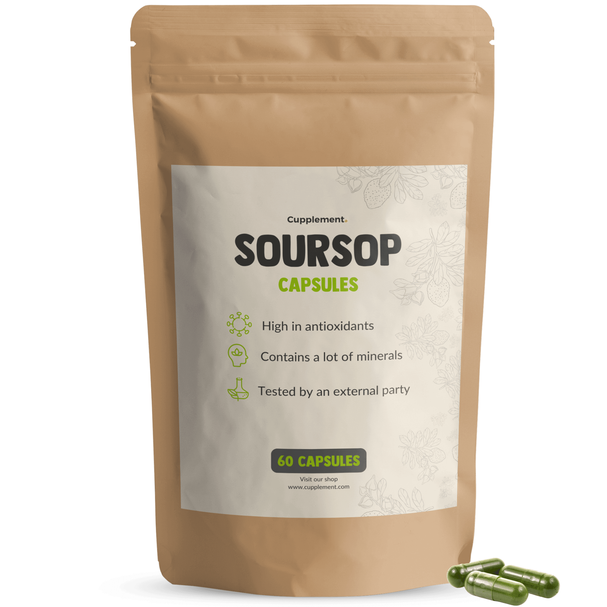 Soursop Capsules Zuurzak Graviola Guanabana Cupplement Superfood Supplement 