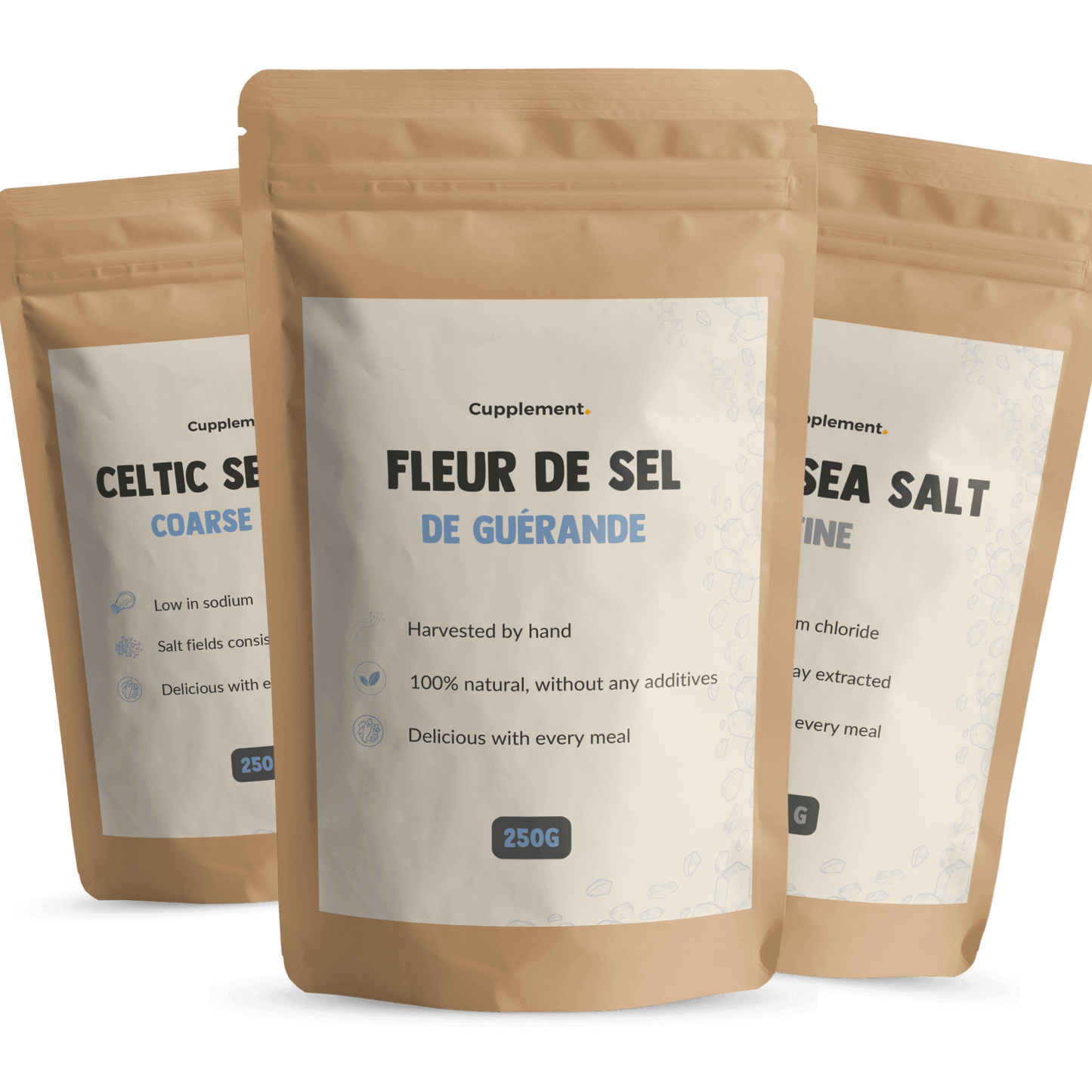 Zout Set Pakket Fleur de Sel Keltisch Zeezout Dode Zeezout Cupplement Superfood Supplement