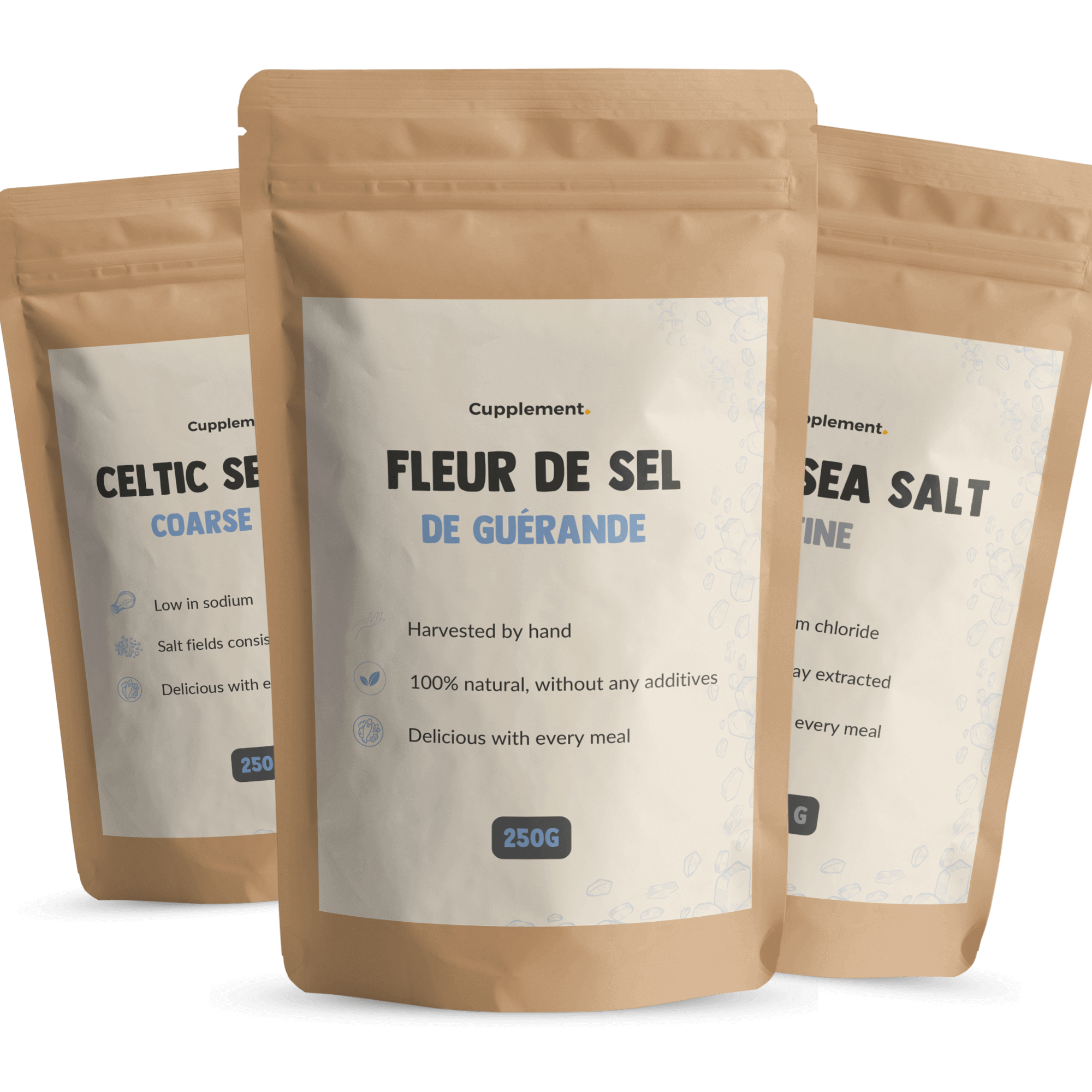 Zout Set Pakket Fleur de Sel Keltisch Zeezout Dode Zeezout Cupplement Superfood Supplement