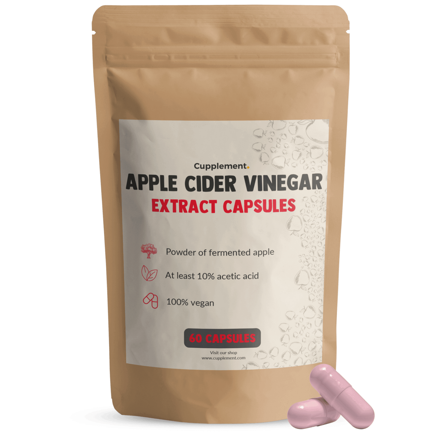 Appelazijn apple cider vinegar capsules cupplement superfood supplement extract