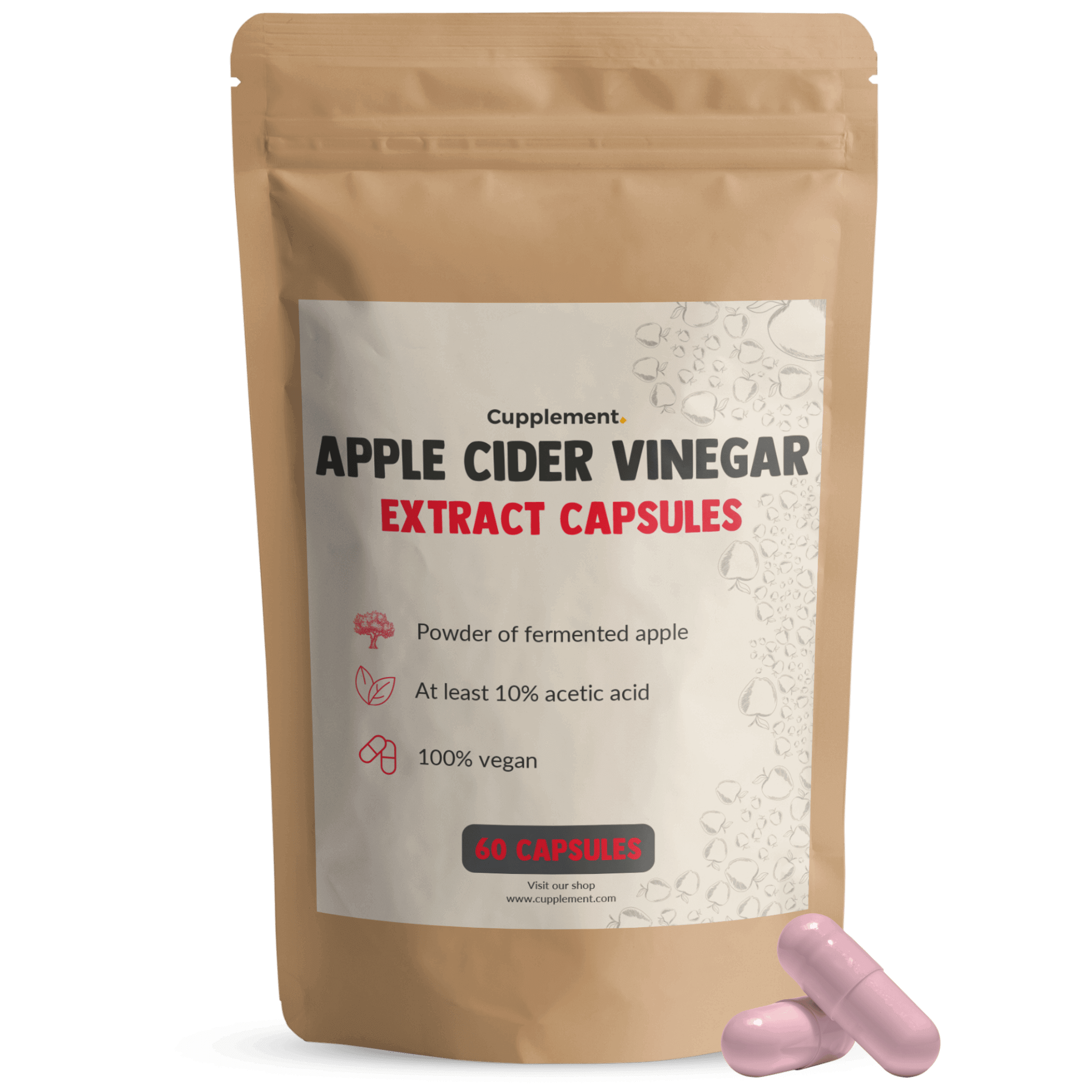 Appelazijn apple cider vinegar capsules cupplement superfood supplement extract