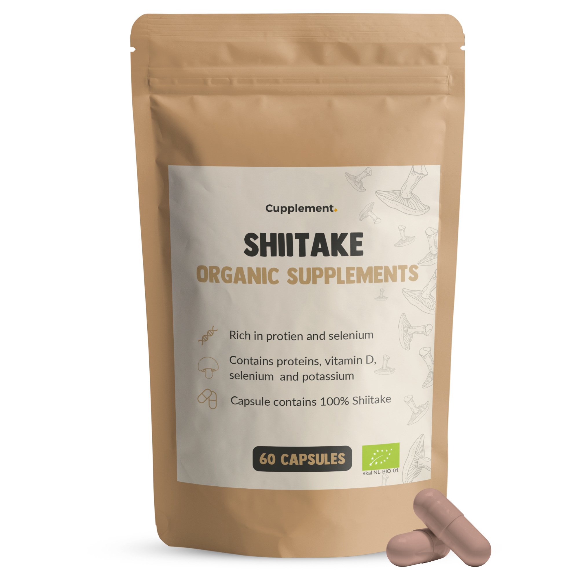 Shiitake Capsules 500 mg Organic